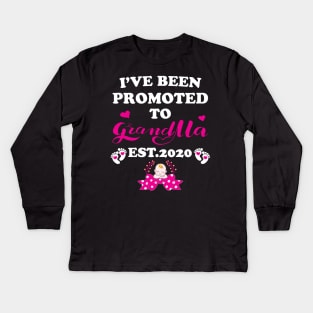 I have been promoted to Grandma Kids Long Sleeve T-Shirt